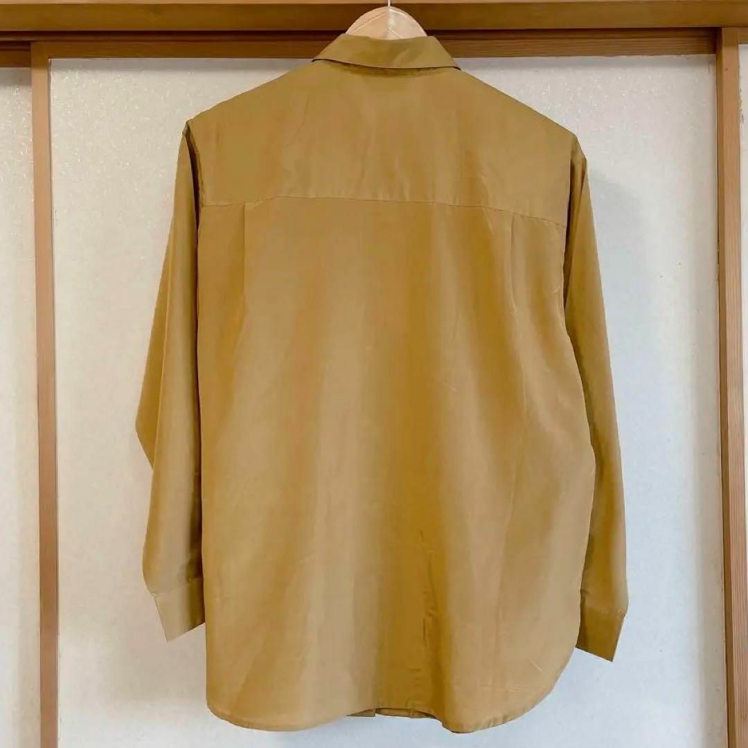 Jasmi silk シルク 長袖ブラウス フリーサイズ　 サンドベージュ　綺麗 レディースのトップス(シャツ/ブラウス(長袖/七分))の商品写真