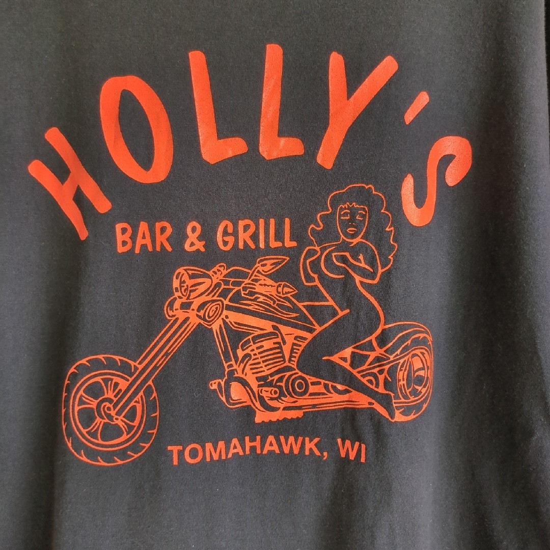 古着　Tシャツ　カットソー　ブラック　BAR＆GRILL　HOLLY’S　XL メンズのトップス(Tシャツ/カットソー(半袖/袖なし))の商品写真