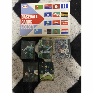 カルビープロ野球カードチップスアルバム、1988年カード5枚(応援グッズ)