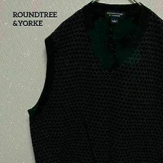 ROUNDTREE &YORKE 90s ベスト ニット 柄 USA古着(ベスト)