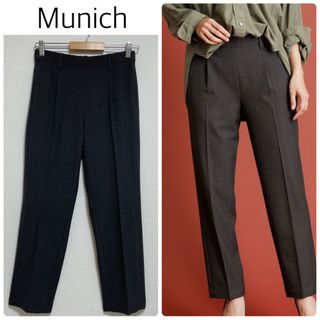 ミューニック(MUNICH)の【中古美品】Munichツイルテーパードパンツ　チャコールグレー　XSサイズ(カジュアルパンツ)