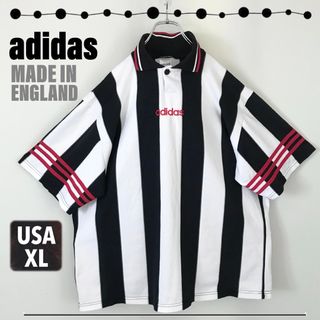 adidas - adidas★英国製★サッカージャージ★ストライプ★シャドー背番号19★海外XL