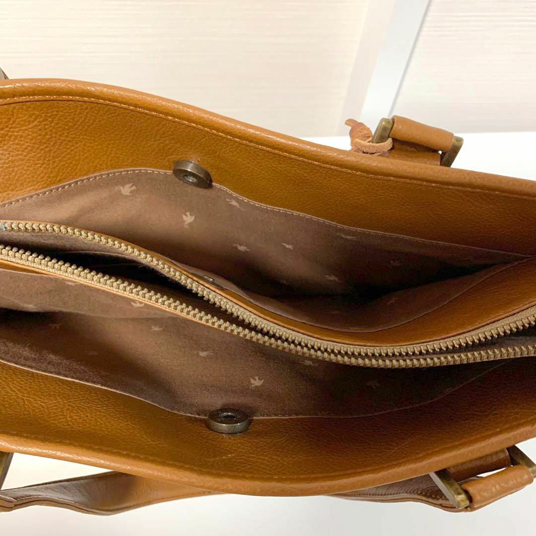 美品 ハンドバッグ ショルダーバッグ ビジネス ブラウン レザー 本革