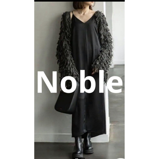 ノーブル(Noble)の▪️Noble noble フロントスリットキャミワンピース　BLACK(ロングワンピース/マキシワンピース)