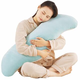 【身体にフィット❣️】抱き枕　カバー付き　授乳クッション　妊婦　洗濯可能　快眠(ノーカラージャケット)