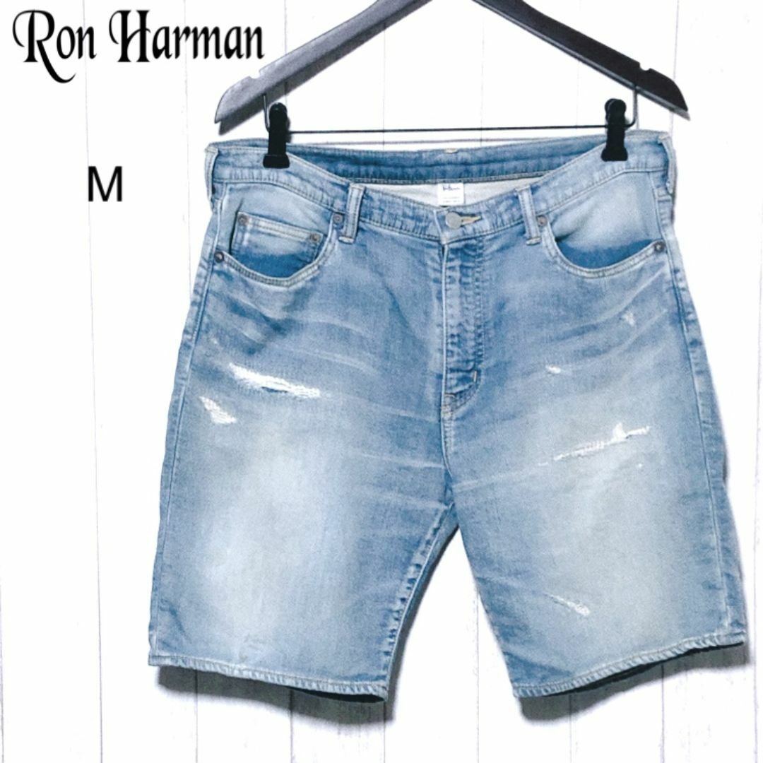 Ron Herman(ロンハーマン)のロンハーマン ダメージ加工 デニム ショートパンツ Ron Herman リペア メンズのパンツ(ショートパンツ)の商品写真