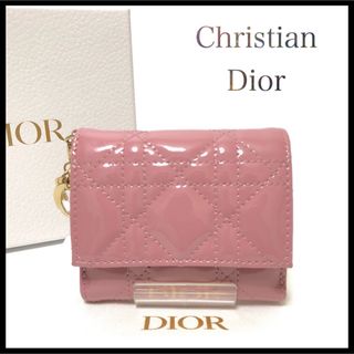 Christian Dior - 【極美品】Christan Dior ディオールカナージュパテント　三つ折り財布