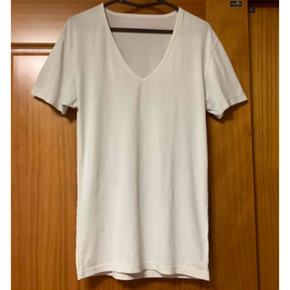 ジーユー(GU)のGU dry VネックTシャツ 白ホワイト Sサイズ メンズ ジーユー(Tシャツ/カットソー(半袖/袖なし))