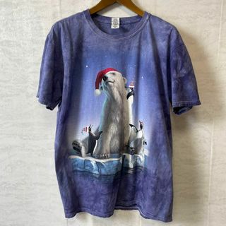 ポーラベアー　タイダイ染め　オーバーサイズＸＬ　白クマ　ペンギン　半袖Ｔシャツ(Tシャツ/カットソー(半袖/袖なし))