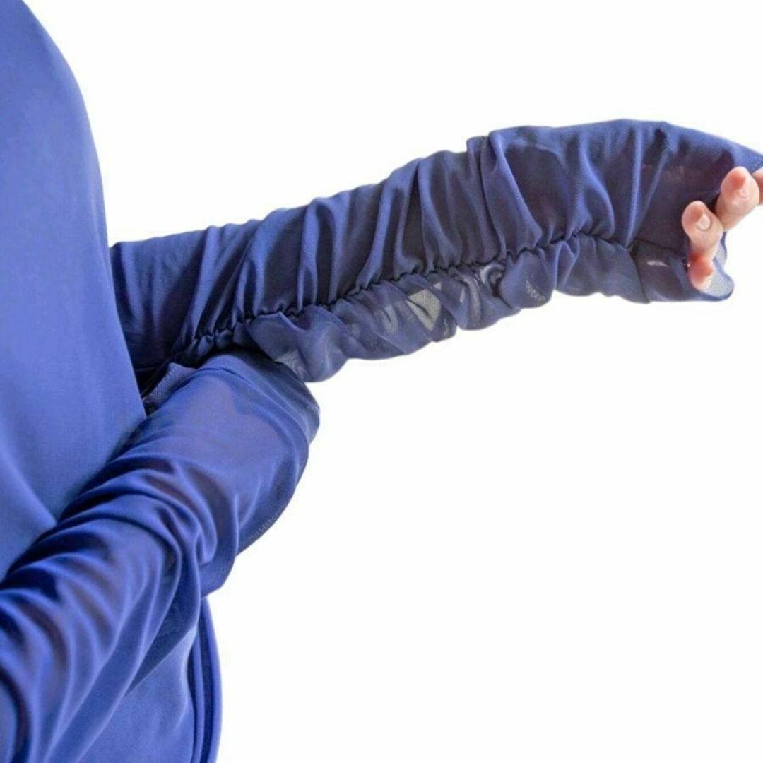 カウルネック メッシュトップス モックネック Ｍ ロイヤルブルー DAZY レディースのトップス(Tシャツ(長袖/七分))の商品写真