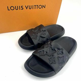 ルイヴィトン(LOUIS VUITTON)のc609真贋済【ヴィトン】美品”モノグラム ウォーターフロント サンダル 黒 9(サンダル)