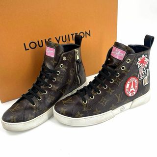 LOUIS VUITTON - c611真贋済【ヴィトン】美品”LV モノグラム サイドジップ スニーカー 37