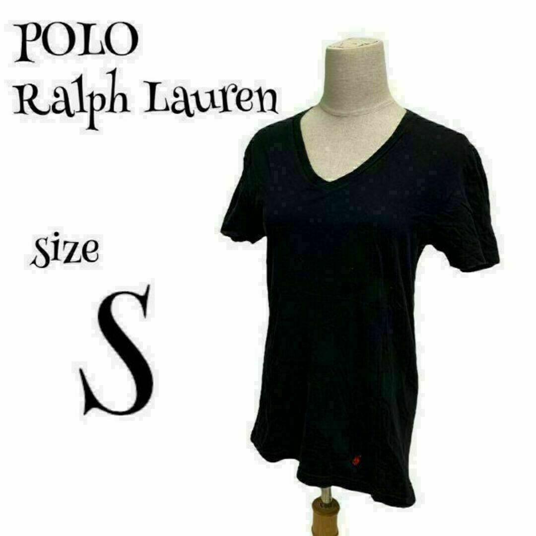 POLO RALPH LAUREN(ポロラルフローレン)のPOLO Ralph Lauren ☆ VネックTシャツ 黒 ポニー 刺繍ロゴ メンズのトップス(Tシャツ/カットソー(半袖/袖なし))の商品写真