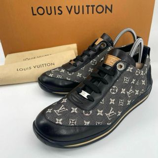 ルイヴィトン(LOUIS VUITTON)のc602真贋済【ヴィトン】美品”モノグラムミニ ジャガード スニーカー 黒 35(スニーカー)