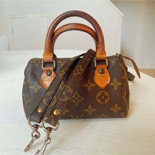 LOUIS VUITTON - Louis Vuitton ミニスピーディ 2WAY ショルダー付き 斜め掛け