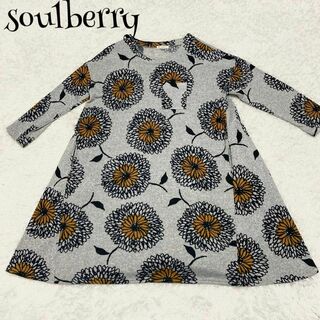 ソウルベリー(SOULBERRY)のsoulberry ソウルベリー ☆ ワンピース 北欧柄 花柄 Mサイズ(ミニワンピース)