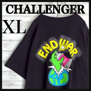 9333【希少XLサイズ】チャレンジャー☆両面プリント定番カラーtシャツ　美品(Tシャツ/カットソー(半袖/袖なし))