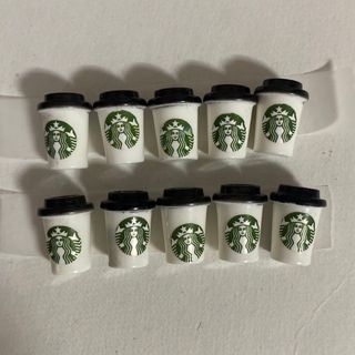 黒い蓋のコーヒーカップ 10個セット(各種パーツ)