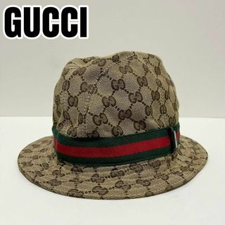 グッチ(Gucci)の686✨美品✨グッチ バケットハット 帽子 GGキャンバス×シェリーライン(ハット)