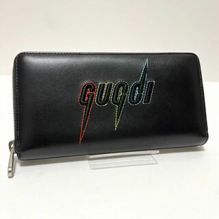 グッチ(Gucci)の717 箱付✨極美品✨グッチ 長財布 ブレード 刺繍 レザー ラウンドファスナー(財布)