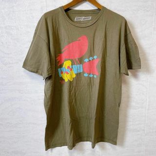 ミュージックティー(MUSIC TEE)のバンドｔシャツ　オーバーサイズ2ＸＬ　茶色系　半袖Ｔシャツ　メンズ　古着(Tシャツ/カットソー(半袖/袖なし))