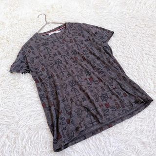 【BEAMS Lights】ビームスライツ（M）半袖トップス Tシャツ 総柄(Tシャツ/カットソー(半袖/袖なし))