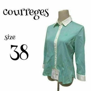 クレージュ(CLAYGE（Tada）)のcourreges クレージュ ☆ カラーシャツ ワンポイントロゴ 春服 38(シャツ/ブラウス(長袖/七分))