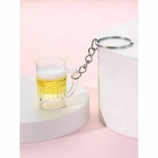 【203番】ビールジョッキ立体　お酒モチーフ　キーホルダー　在庫2(キーホルダー)