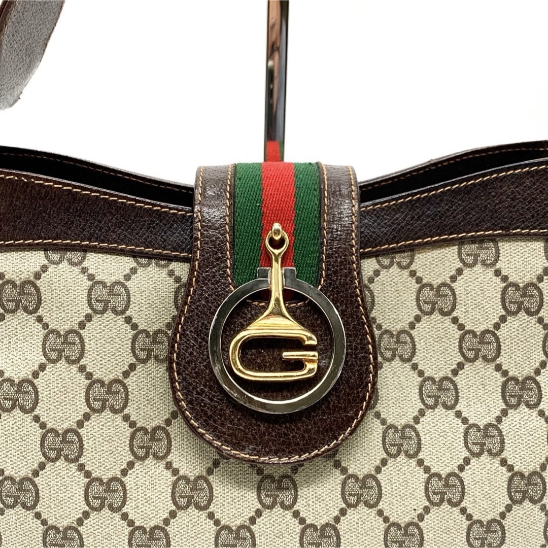 Gucci(グッチ)の【希少 美品】グッチ ショルダーバッグ シェリーライン GGスプリーム ロゴ金具 レディースのバッグ(ショルダーバッグ)の商品写真