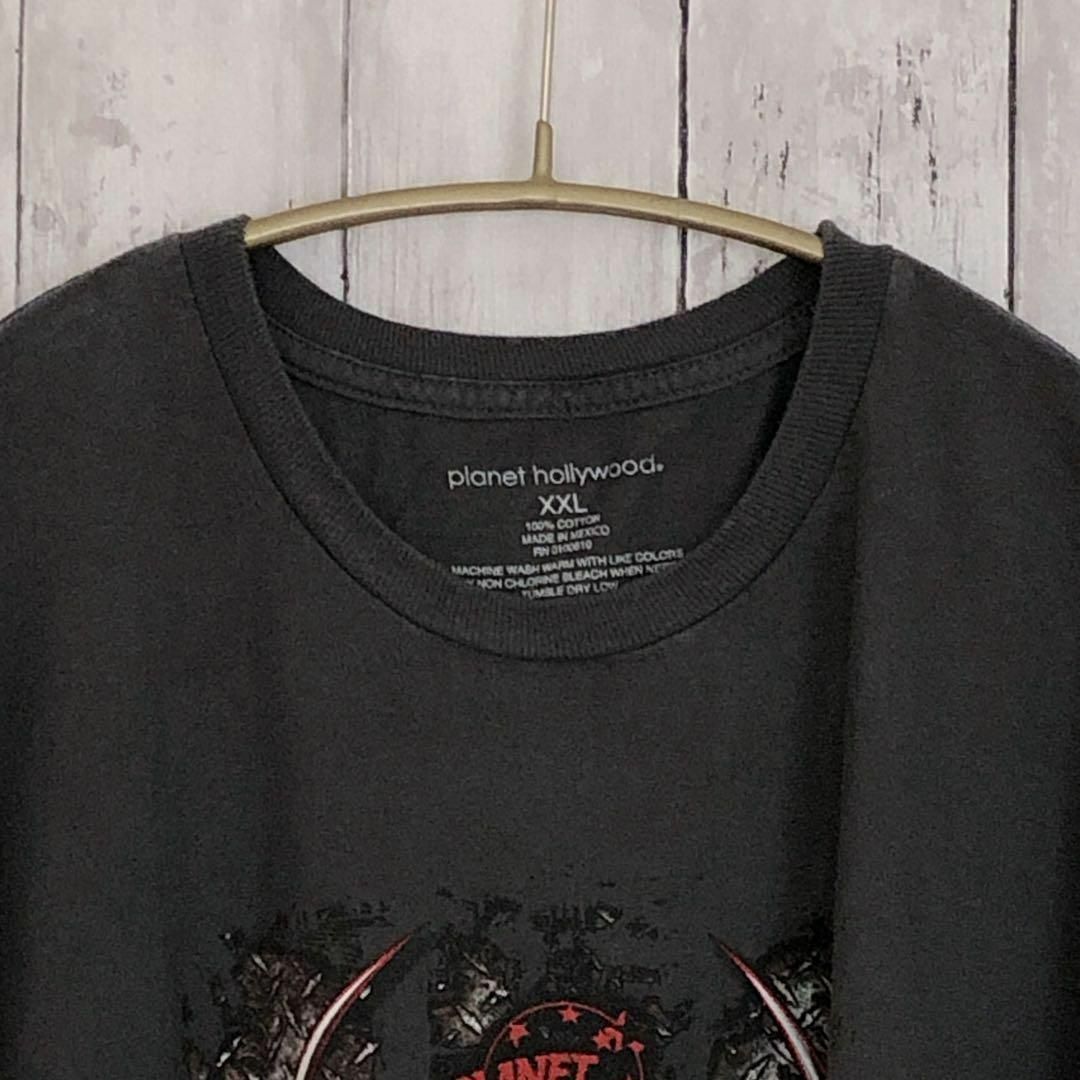 プラネットハリウッド　オーバーサイズ2ＸＬ　半袖Ｔシャツ　黒ブラック　メンズ古着 メンズのトップス(Tシャツ/カットソー(半袖/袖なし))の商品写真