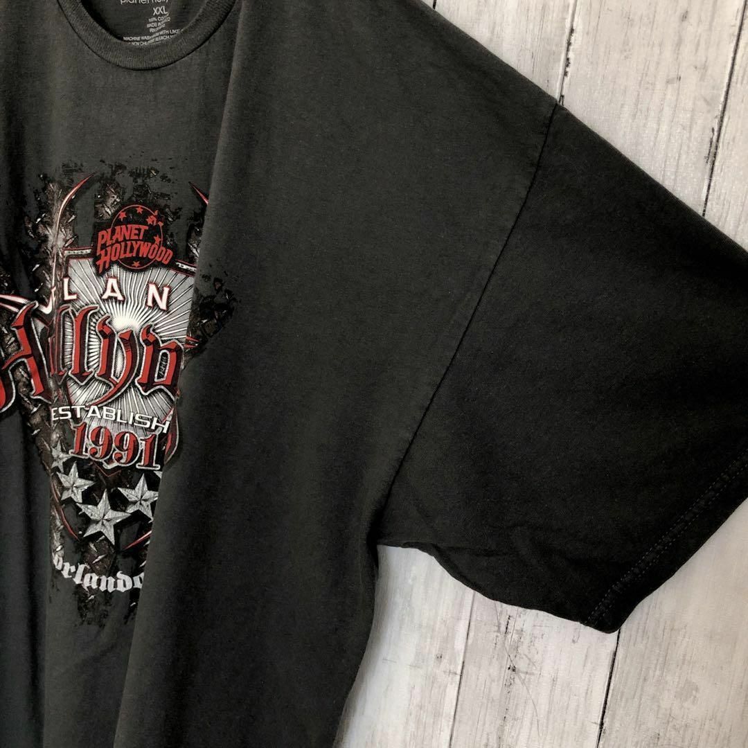 プラネットハリウッド　オーバーサイズ2ＸＬ　半袖Ｔシャツ　黒ブラック　メンズ古着 メンズのトップス(Tシャツ/カットソー(半袖/袖なし))の商品写真