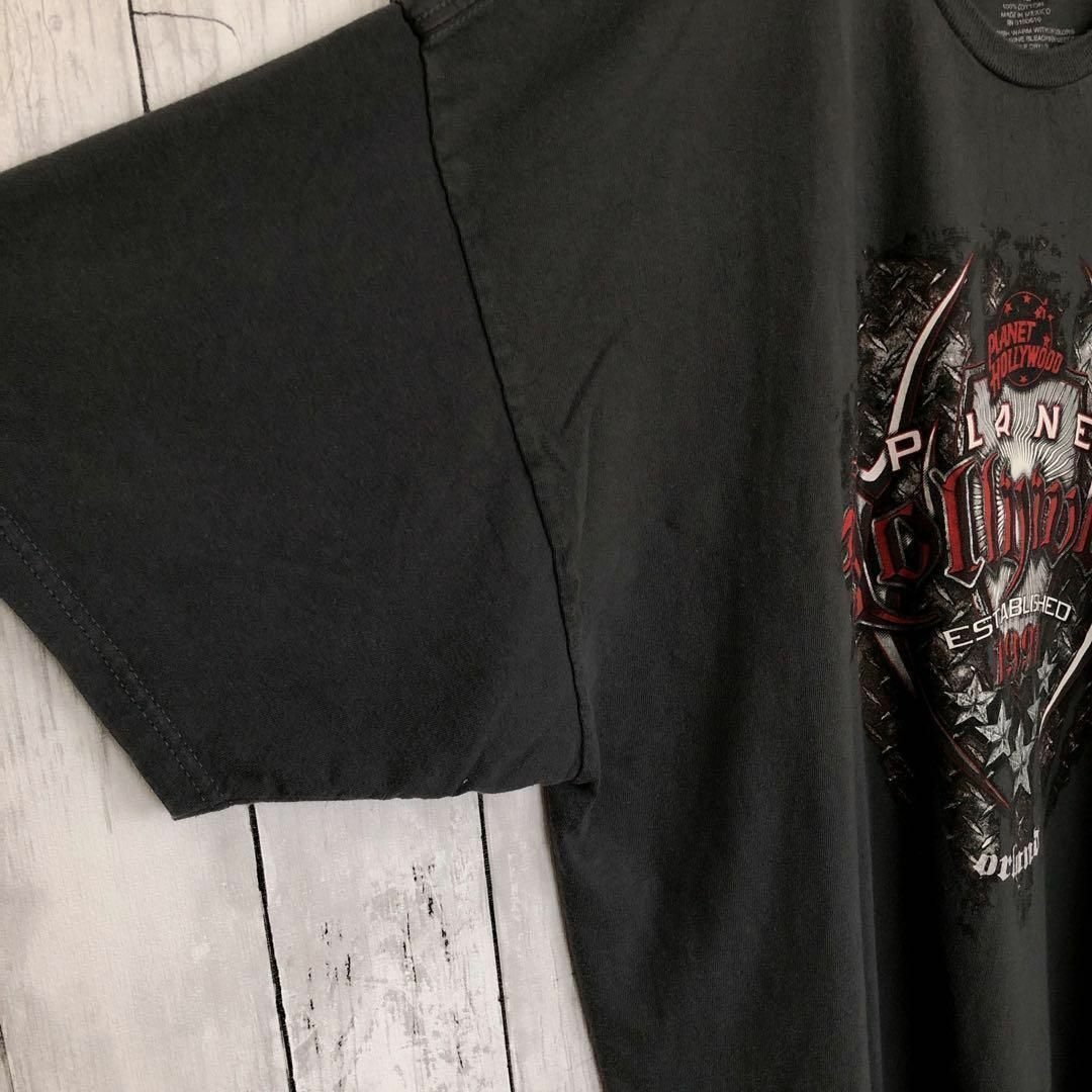 プラネットハリウッド　オーバーサイズ2ＸＬ　半袖Ｔシャツ　黒ブラック　メンズ古着 メンズのトップス(Tシャツ/カットソー(半袖/袖なし))の商品写真