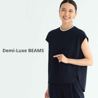 デミルクスビームス(Demi-Luxe BEAMS)のデミルクスビームス　トリアセ ドルマンスリーブプルオーバー　ネイビー(シャツ/ブラウス(半袖/袖なし))