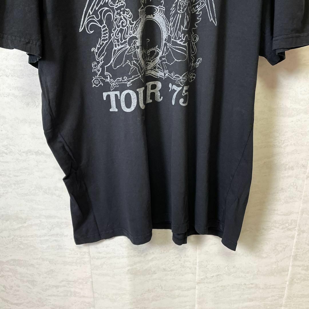 MUSIC TEE(ミュージックティー)のバンドＴシャツ　クイーン　QUEEN　オーバーサイズ2ＸＬＴ　黒ブラック　古着 メンズのトップス(Tシャツ/カットソー(半袖/袖なし))の商品写真