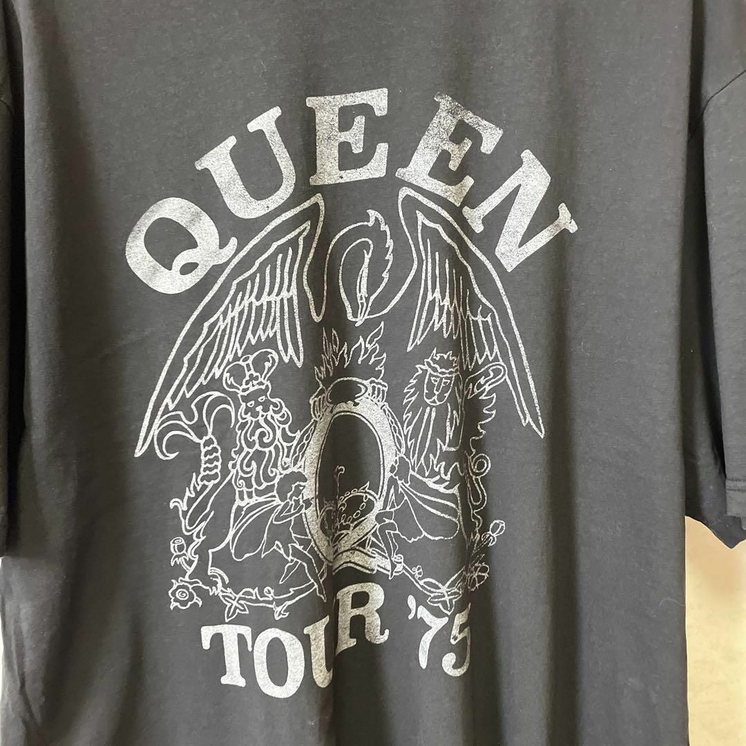 MUSIC TEE(ミュージックティー)のバンドＴシャツ　クイーン　QUEEN　オーバーサイズ2ＸＬＴ　黒ブラック　古着 メンズのトップス(Tシャツ/カットソー(半袖/袖なし))の商品写真