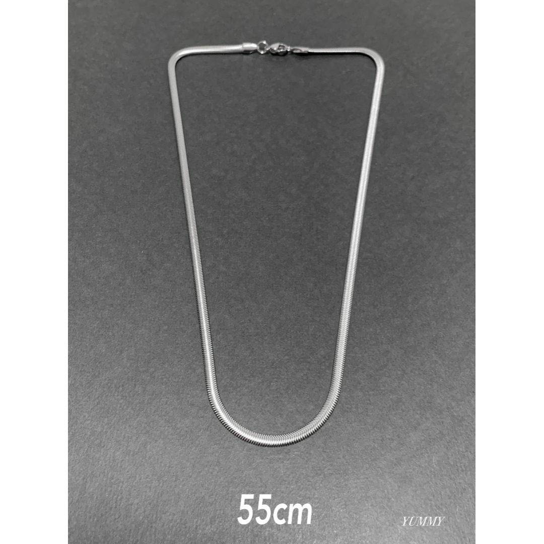 【スネークチェーンネックレス ファット 4mm 55cm】ステンレス メンズのアクセサリー(ネックレス)の商品写真