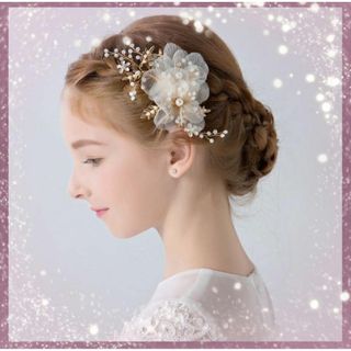 髪飾り　お花　ヘアピン　ヘアクリップ　ピアノ　発表会　結婚式　フォーマル　セレモ(その他)