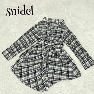 スナイデル(SNIDEL)のsnidel スナイデル ☆ デザインシャツミニワンピース チェック柄(ミニワンピース)