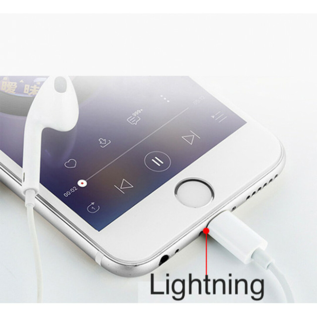 iPhone用 ライトニング イヤホンジャック 変換アダプター 3.5mm スマホ/家電/カメラのスマホアクセサリー(ストラップ/イヤホンジャック)の商品写真