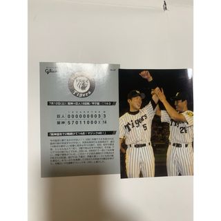 ハンシンタイガース(阪神タイガース)の阪神タイガース　グリコ　生写真　桧山進次郎、沖原(記念品/関連グッズ)