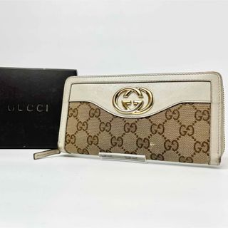 グッチ(Gucci)のGUCCI グッチ 財布 GG 長財布 インターロッキング  ラウンドファスナー(財布)