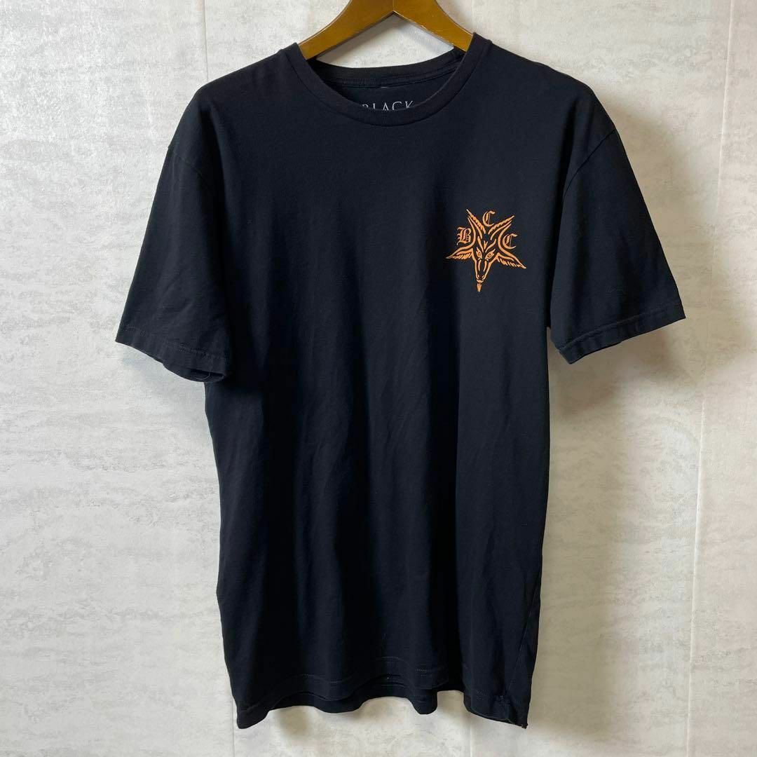 ブラッククラフト　半袖Ｔシャツ　サイズＬ　黒ブラック　両面ロゴ　メンズ　古着 メンズのトップス(Tシャツ/カットソー(半袖/袖なし))の商品写真