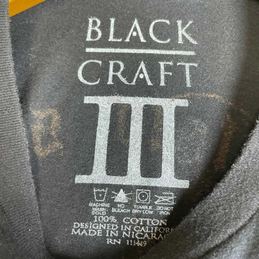 ブラッククラフト　半袖Ｔシャツ　サイズＬ　黒ブラック　両面ロゴ　メンズ　古着 メンズのトップス(Tシャツ/カットソー(半袖/袖なし))の商品写真