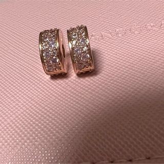 パンドラ(PANDORA)のパンドラ　ピンク Pavé クリップ　チャーム　2個(チャーム)