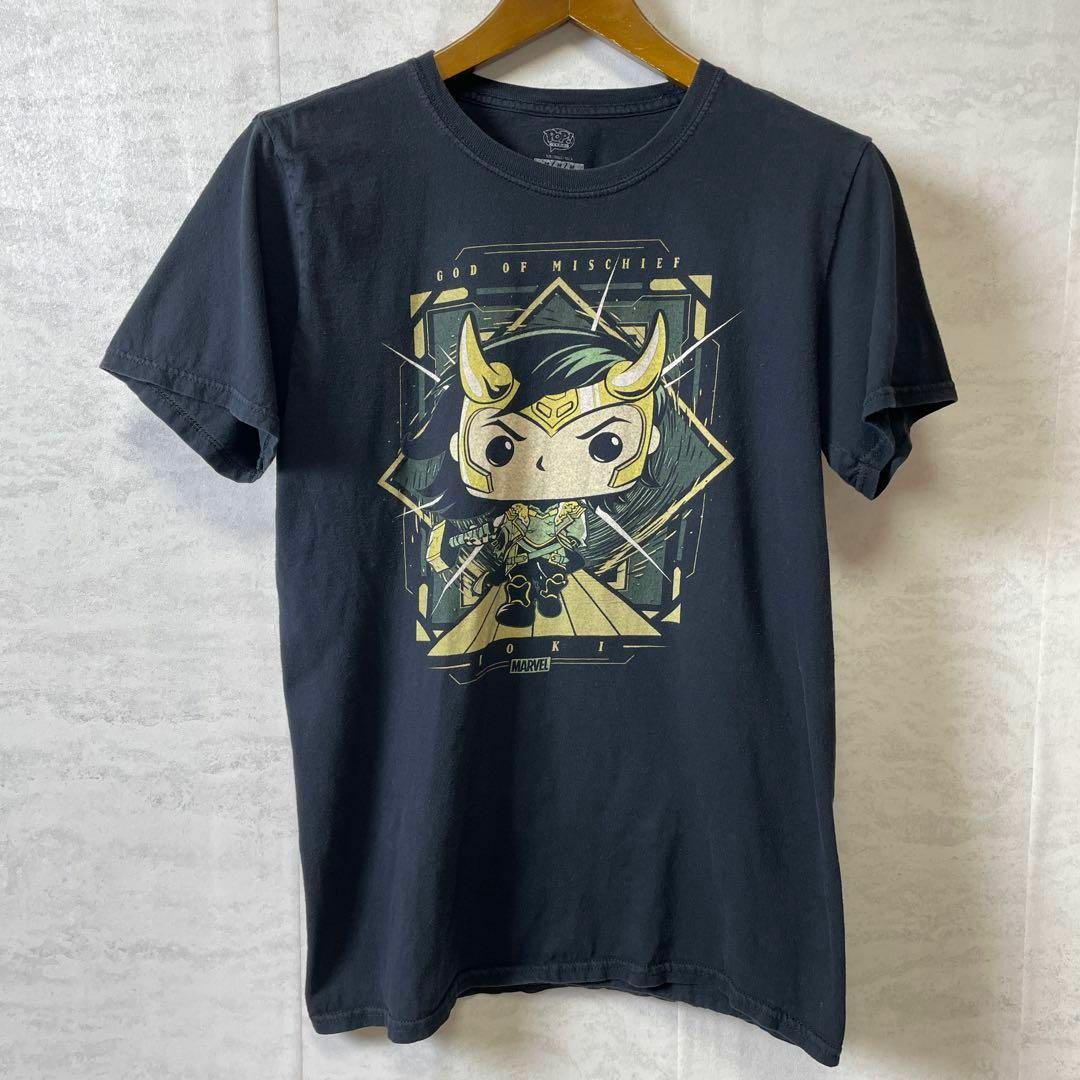 MARVEL(マーベル)のマーベル　半袖Ｔシャツ　黒ブラック　コットンシャツ　メンズ　古着 メンズのトップス(Tシャツ/カットソー(半袖/袖なし))の商品写真
