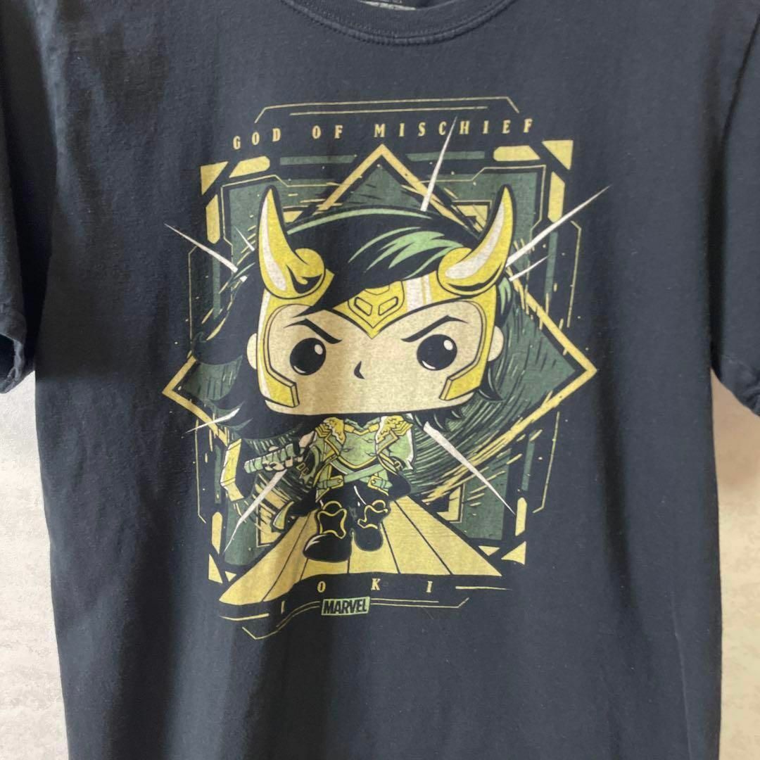 MARVEL(マーベル)のマーベル　半袖Ｔシャツ　黒ブラック　コットンシャツ　メンズ　古着 メンズのトップス(Tシャツ/カットソー(半袖/袖なし))の商品写真