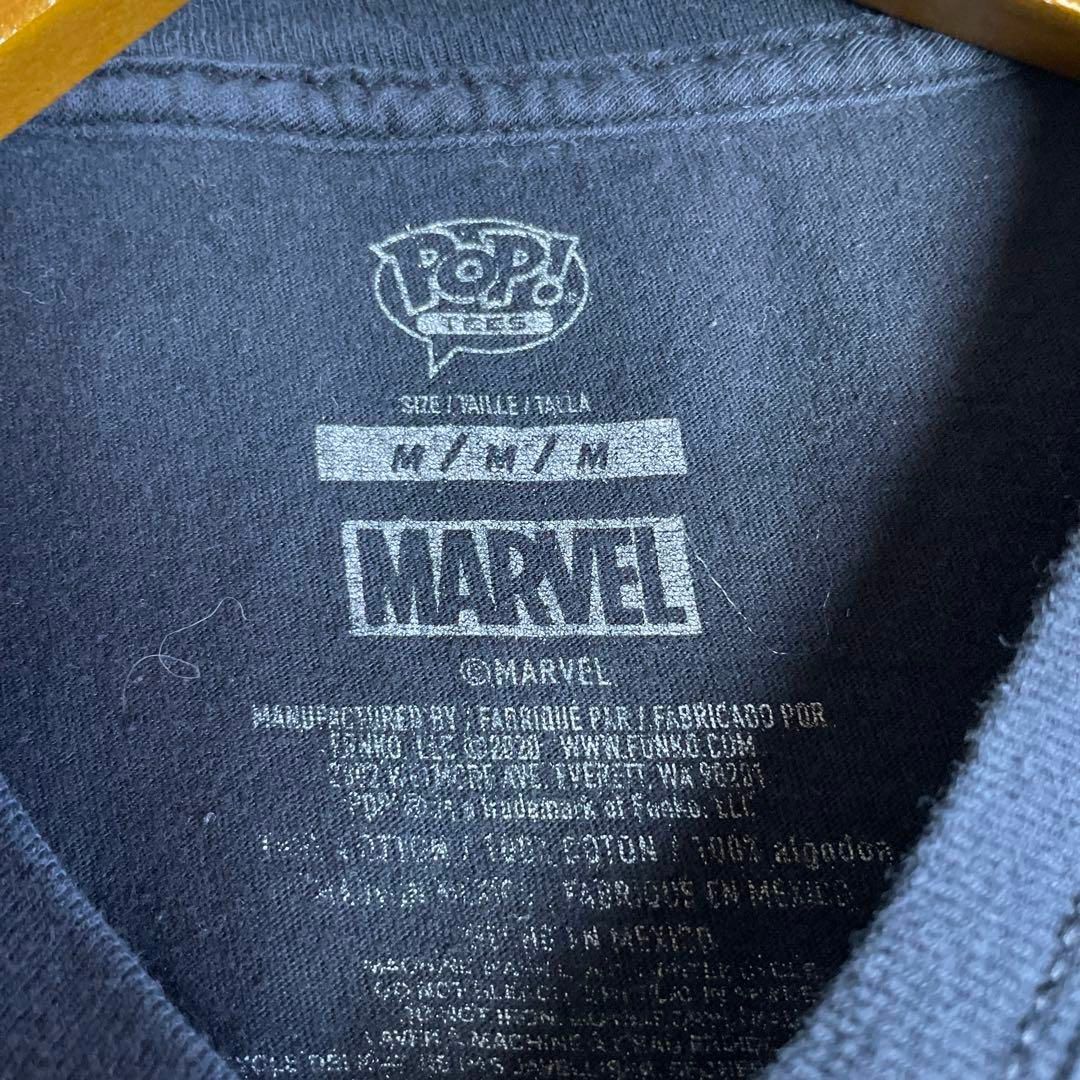 MARVEL(マーベル)のマーベル　半袖Ｔシャツ　黒ブラック　コットンシャツ　メンズ　古着 メンズのトップス(Tシャツ/カットソー(半袖/袖なし))の商品写真