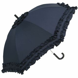 晴雨兼用 日傘 UVカット 紫外線遮蔽率90% 二段フリル 50cm 手開き傘(日用品/生活雑貨)