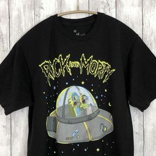 リックアンドモーティ　アダルトスイム　半袖Ｔシャツ　サイズＭ　黒ブラック　古着(Tシャツ/カットソー(半袖/袖なし))