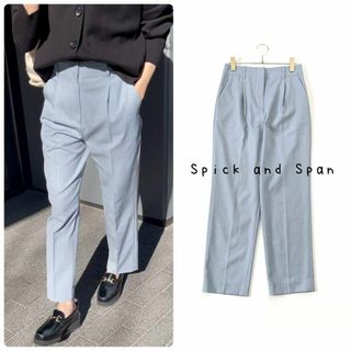 Spick & Span - 23SS スピックアンドスパン　リネンライクテーパードタックパンツ ブルー